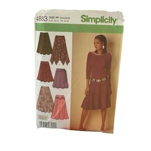 Simplicity 4883 Misses Three Quarter & 1/2 Circle Skirts Sz 12-18 Sewing Pattern